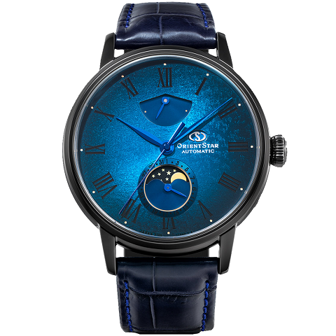 オリエントスター　ORIENT STAR メカニカルムーンフェイズ M45 皮革替えバンド付き RK-AY0118L