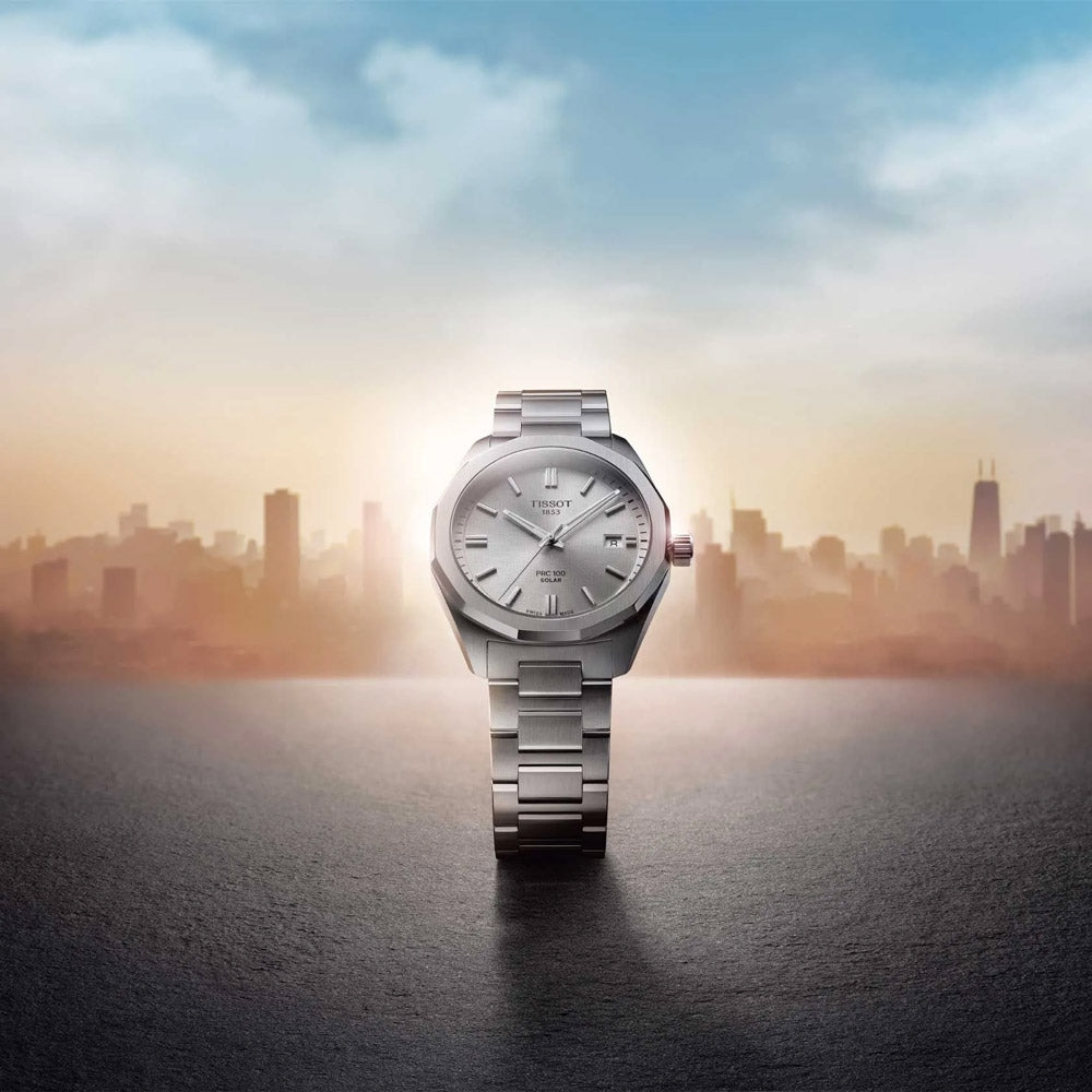 ティソ(TISSOT) PRC 100 ソーラークォーツ 39mm シルバー