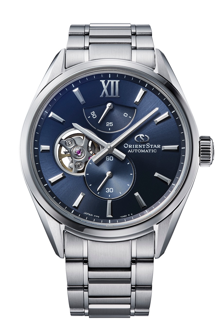 (4735) 美品 ORIENT STAR オリエントスター 腕時計 裏スケ シースルーバック WZ0181DK 手巻き機能付き 自動巻き オリエントスター(ORIENT STAR) M45 F7 メカニカルムーンフェイズ 限定