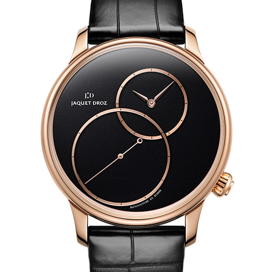 ジャケ・ドロー JAQUET DROZ グランセコンドオフセンター  J006034204 ブラック文字盤 K18WG/レザーストラップ 腕時計