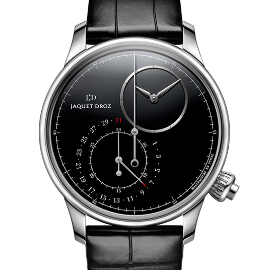 ジャケ・ドロー JAQUET DROZ グランセコンドオフセンター  J006034204 ブラック文字盤 K18WG/レザーストラップ 腕時計