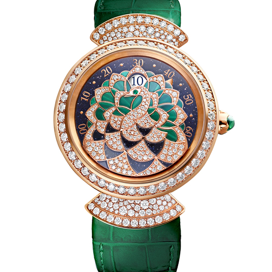 ディーヴァ ドリーム ピーコック マザーオブパール マルケトリ ジャンピングアワー&レトログラード ミニッツ(DIVAS' DREAM PEACOCK PRECIOUS MARQUETRY JUMPING HOURS & RETROGRADE MINUTES)