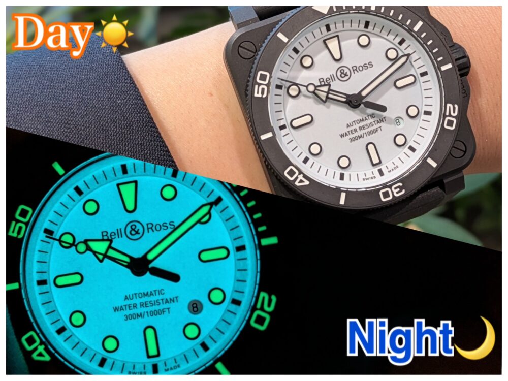  【ベル&amp;ロス】昼と夜でガラッと変貌！Full Lumが魅せる二面性_BR-03 Diver Full Lum Ceramic_BR03A-D-LM-CE/SRB