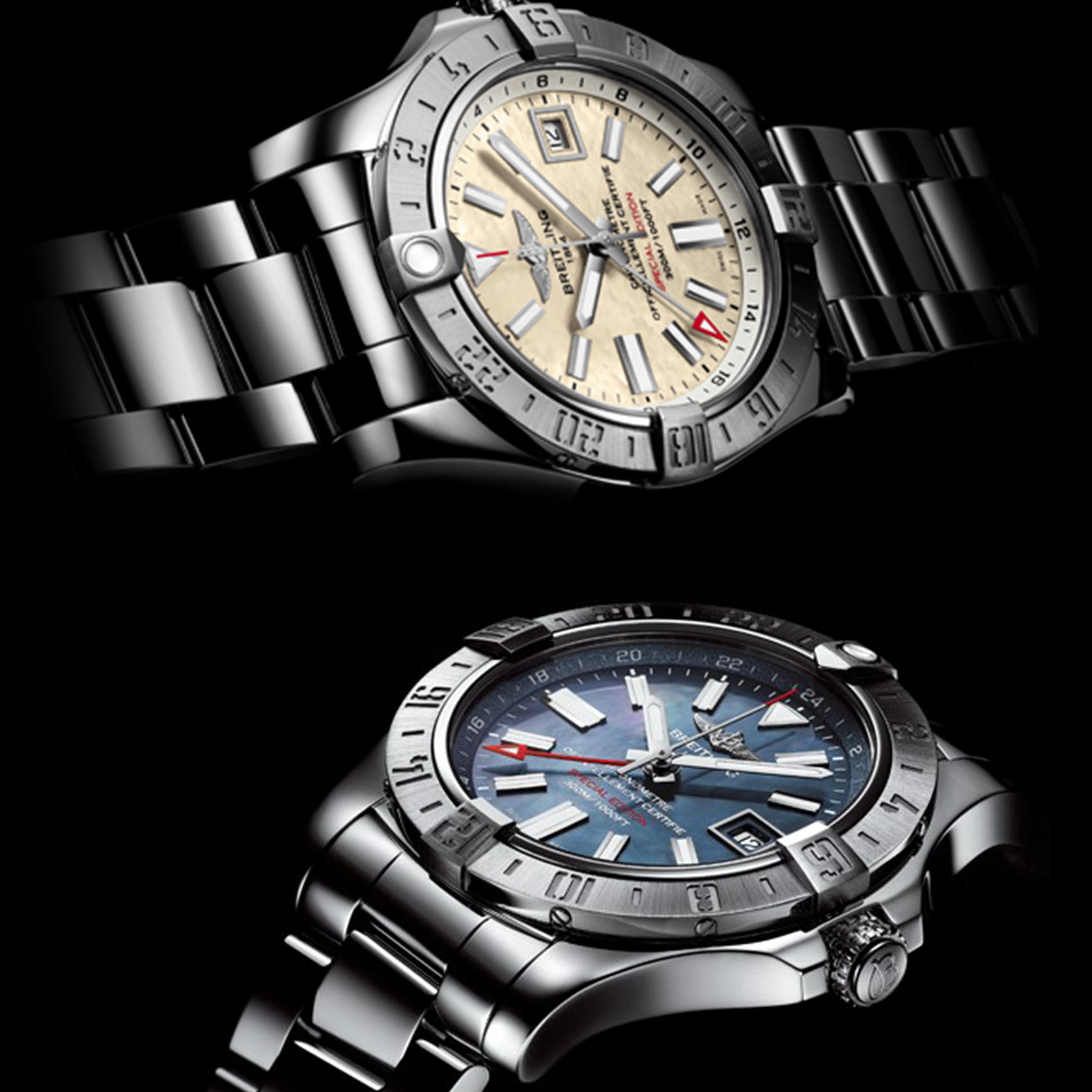 BREITLING 二つのアベンジャーⅡGMT日本限定再入荷