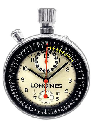 1957年に製作した懐中時計型の「1/10秒表示付きスプリットセコンド機構搭載 高精度クロノグラフ」。圧倒的な高精度でスポーツ計時の世界に革命をもたらした名作。