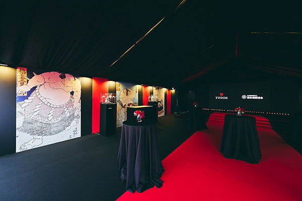 会場には日本相撲協会が所蔵する歴代力士の錦絵がパネル展示された