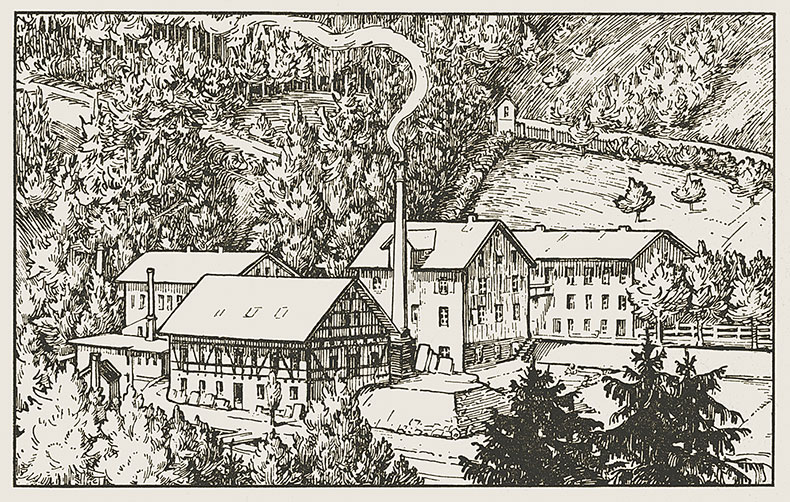 シュヴァルツヴァルトのラウターバッハ渓谷に佇むユンハンスの本社・工場