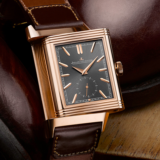 JAEGER-LECOULTRE ジャガールクルト ブラウン 革 19号 2018年 ジャガー・ルクルト新作 レベルソ・トリビュート・デュオ